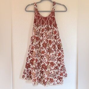Free People Floral Dress in Red, Browns and Cream